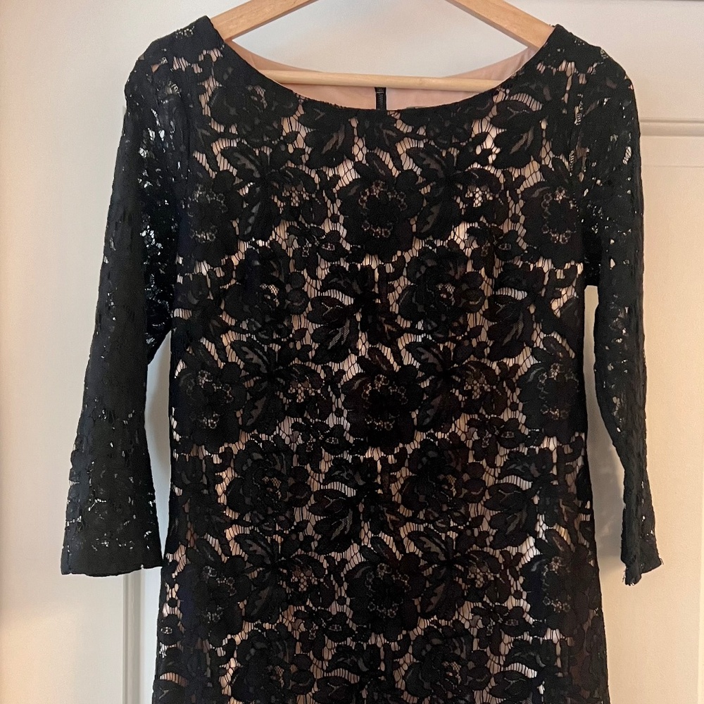 Vince Camuto Black Lace Sheath Dress
